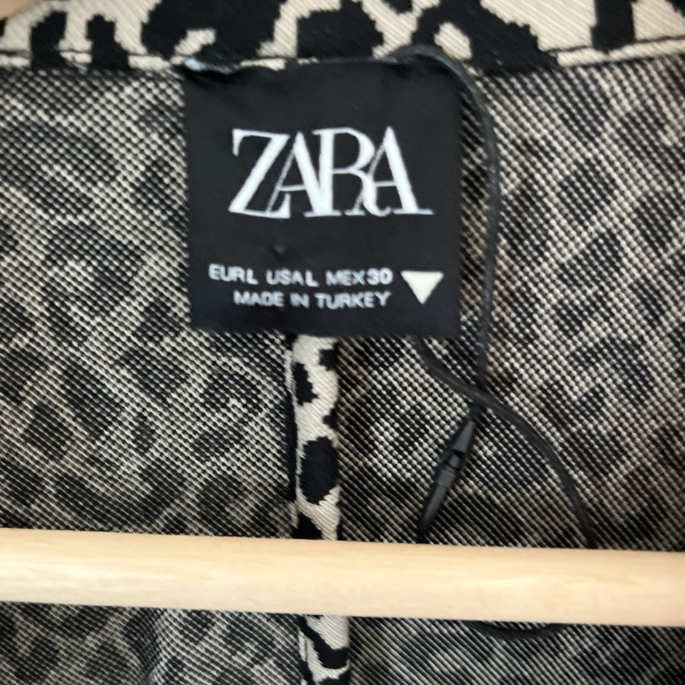 Zara double breasted blazer large elapsed print